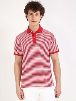 Tommy Hilfiger - Mens Red Stripe Polo T-Shirt