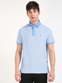 Tommy Hilfiger - Mens Blue Stripe Polo T-Shirt
