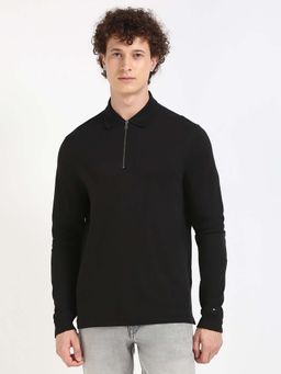 Tommy Hilfiger - Mens Black Solid Polo T-Shirt