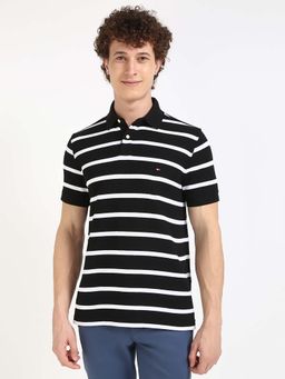 Tommy Hilfiger - Mens Black Stripes Polo T-Shirt
