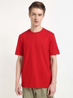 Tommy Hilfiger - Mens Red Solid T-Shirt