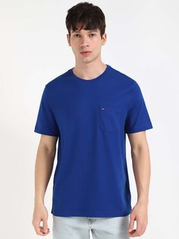 Tommy Hilfiger - Mens Blue Solid T-Shirt