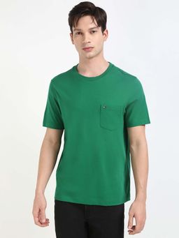 Tommy Hilfiger - Mens Green Solid T-Shirt