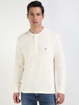 Tommy Hilfiger - Mens Off White Textured T-Shirt