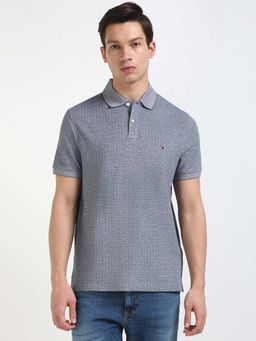 Tommy Hilfiger - Mens Blue Polka Dots Polo T-Shirt