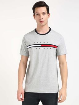 Tommy Hilfiger - Mens Grey Solid T-Shirt