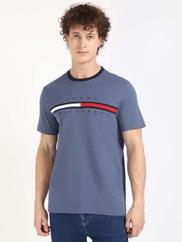 Tommy Hilfiger - Mens Blue Solid T-Shirt