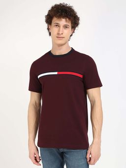 Tommy Hilfiger - Mens Maroon Solid T-Shirt