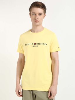 Tommy Hilfiger - Mens Yellow Solid T-Shirt