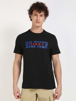 Tommy Hilfiger - Mens Black Typography T-Shirt