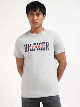 Tommy Hilfiger - Mens Grey Typography T-Shirt
