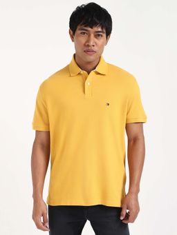 Tommy Hilfiger - Mens Yellow Solid Polo T-Shirt