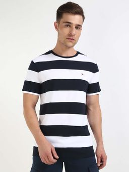 Tommy Hilfiger - Mens White Stripes T-Shirt