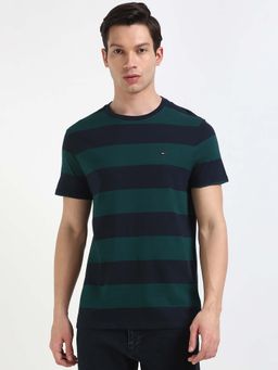 Tommy Hilfiger - Mens Green Stripes T-Shirt