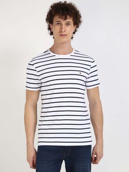 Tommy Hilfiger - Mens White Stripes T-Shirt