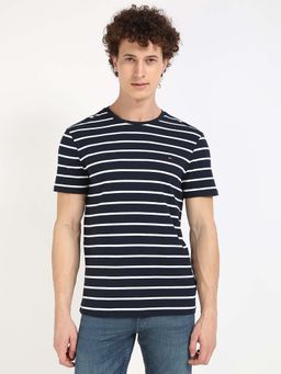 Tommy Hilfiger - Mens Navy Blue Stripes T-Shirt