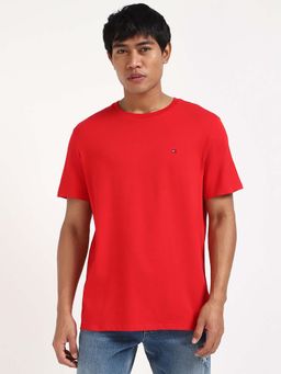 Tommy Hilfiger - Mens Red Solid T-Shirt