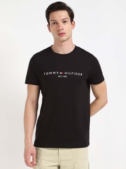 Tommy Hilfiger - Mens Black Solid T-Shirt