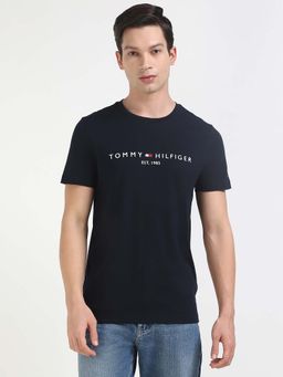 Tommy Hilfiger - Mens Navy Blue Solid T-Shirt