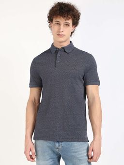 Tommy Hilfiger - Mens Blue Textured Polo T-Shirt