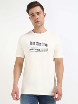 Tommy Hilfiger - Mens Off White Printed T-Shirt