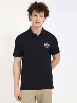Tommy Hilfiger - Mens Navy Blue Solid Polo T-Shirt