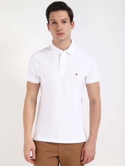 Tommy Hilfiger - Mens White Solid Polo T-Shirt