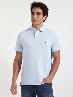 Tommy Hilfiger - Mens Blue Solid Polo T-Shirt