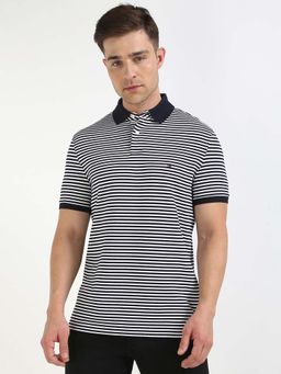 Tommy Hilfiger - Mens Navy Blue Stripes Polo T-Shirt