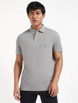 Tommy Hilfiger - Mens Grey Solid Polo T-Shirt