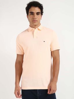Tommy Hilfiger - Mens Peach Solid Polo T-Shirt