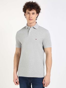 Tommy Hilfiger - Mens Grey Solid Polo T-Shirt