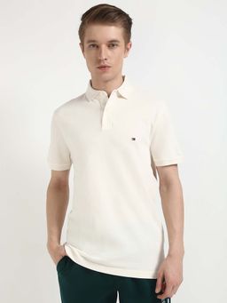 Tommy Hilfiger - Mens Off White Solid Polo T-Shirt