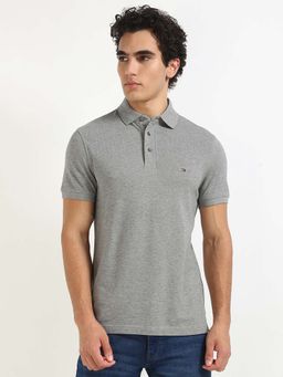 Tommy Hilfiger - Mens Grey Solid Polo T-Shirt