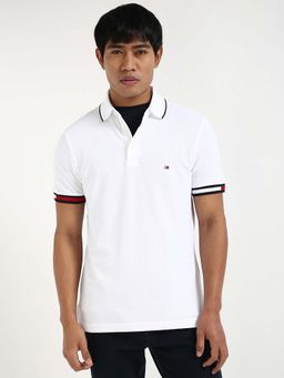 Tommy Hilfiger - Mens White Solid Polo T-Shirt