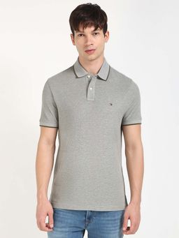 Tommy Hilfiger - Mens Green Textured Polo T-Shirt