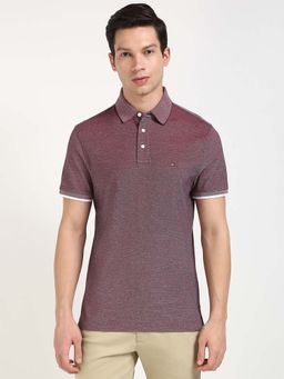 Tommy Hilfiger - Mens Red Textured Polo T-Shirt