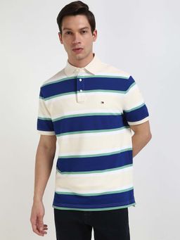 Tommy Hilfiger - Mens Multi-Color Colorblock Polo T-Shirt