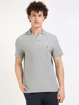 Tommy Hilfiger - Mens Light Grey Printed Polo T-Shirt