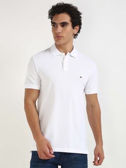Tommy Hilfiger - Mens White Solid Polo T-Shirt