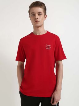 Tommy Hilfiger - Mens Red Solid T-Shirt