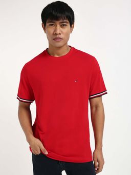 Tommy Hilfiger - Mens Red Solid T-Shirt