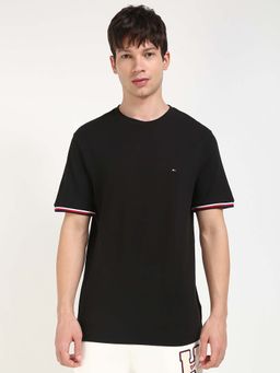 Tommy Hilfiger - Mens Black Solid T-Shirt