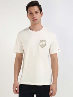 Tommy Hilfiger - Mens Off White Solid T-Shirt