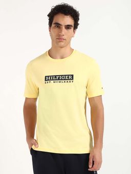 Tommy Hilfiger - Mens Yellow Typography T-Shirt