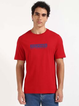 Tommy Hilfiger - Mens Red Typography T-Shirt