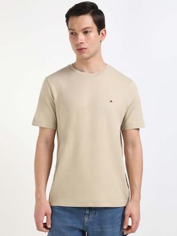 Tommy Hilfiger - Mens Beige Solid T-Shirt