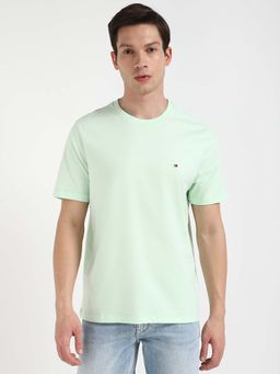 Tommy Hilfiger - Mens Green Solid T-Shirt