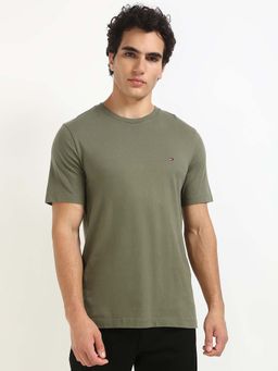 Tommy Hilfiger - Mens Green Solid T-Shirt