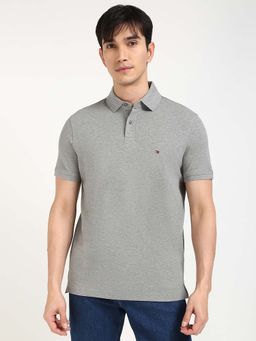 Tommy Hilfiger - Mens Grey Solid Polo T-Shirt